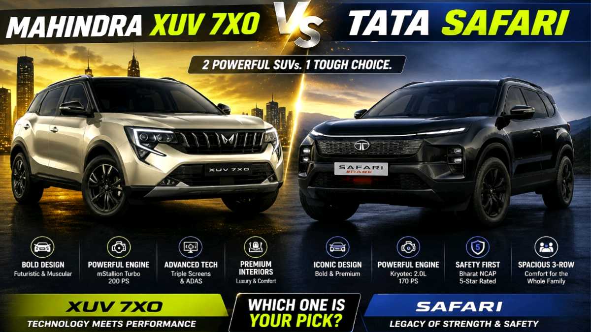 Mahindra XUV 7XO Vs Tata Safari