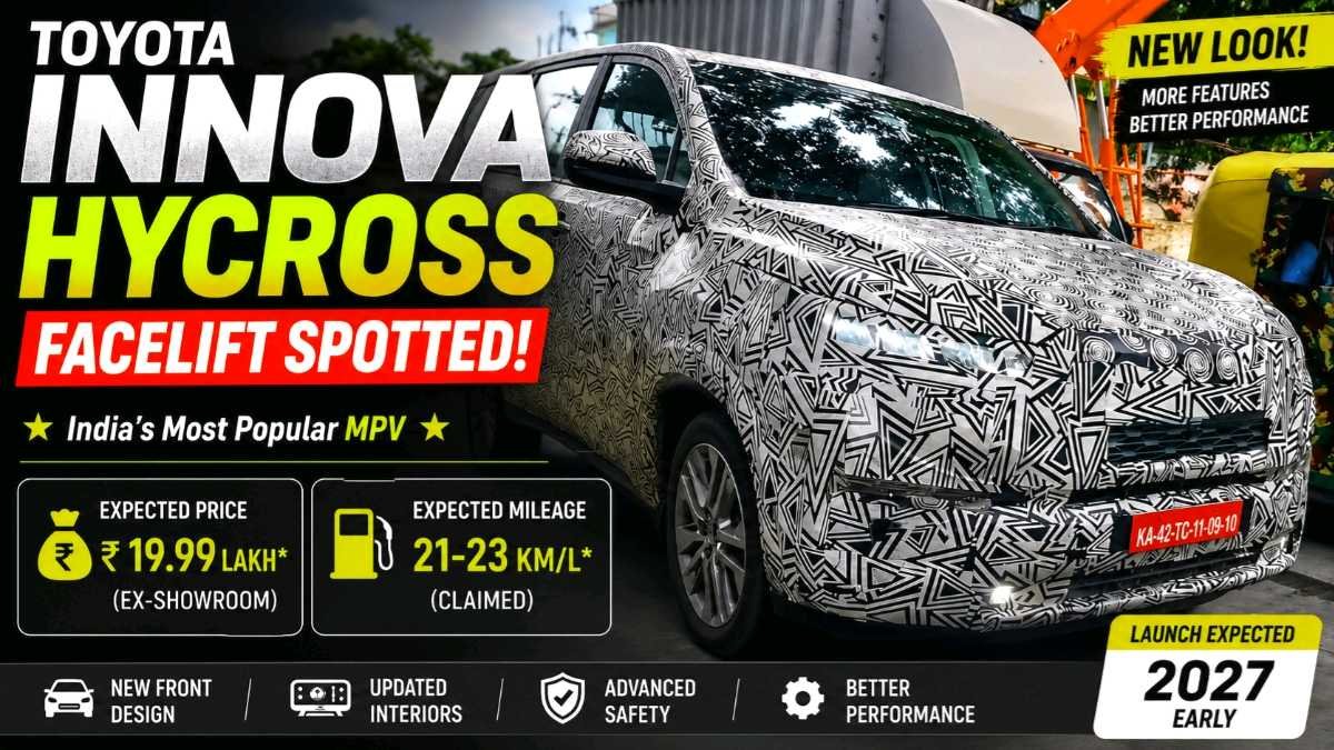 Toyota Innova hycross Facelift Spotted